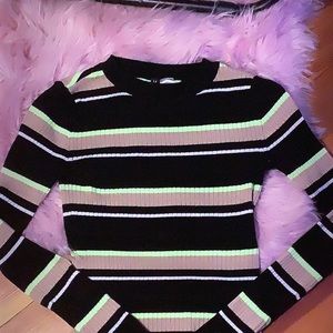 Stripped, Fitted, Long Sleeve Shirt